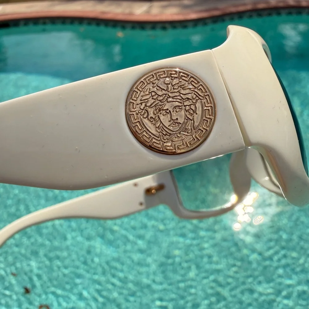 Versace White and Gold Sunglasses